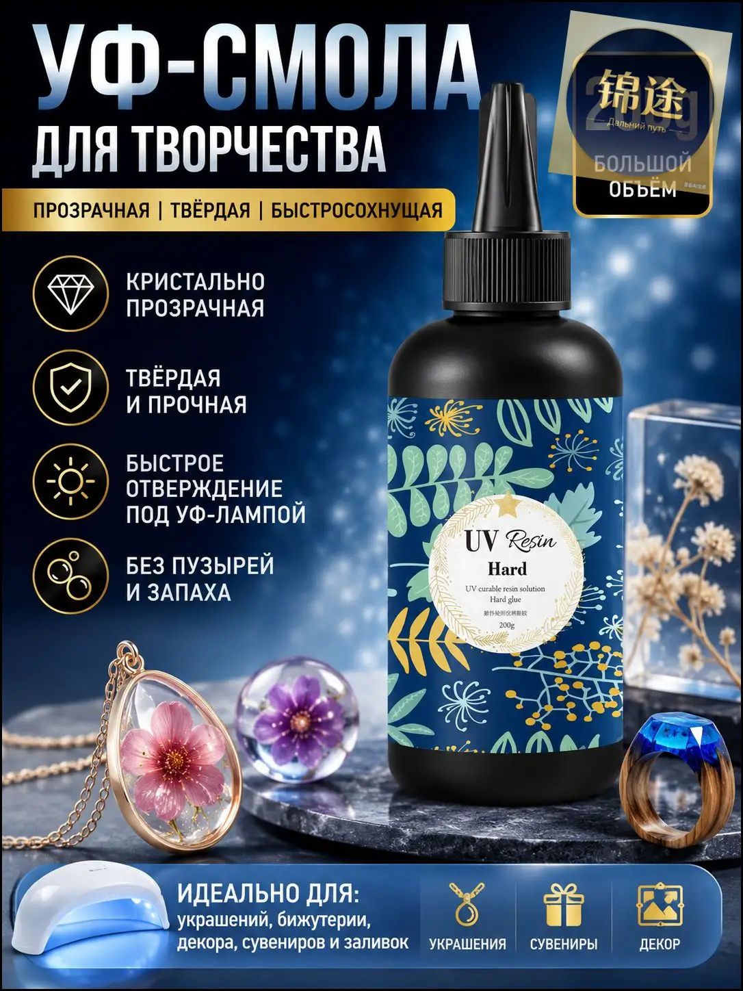 Акриловая смола для творчества 1 шт, 200 мл