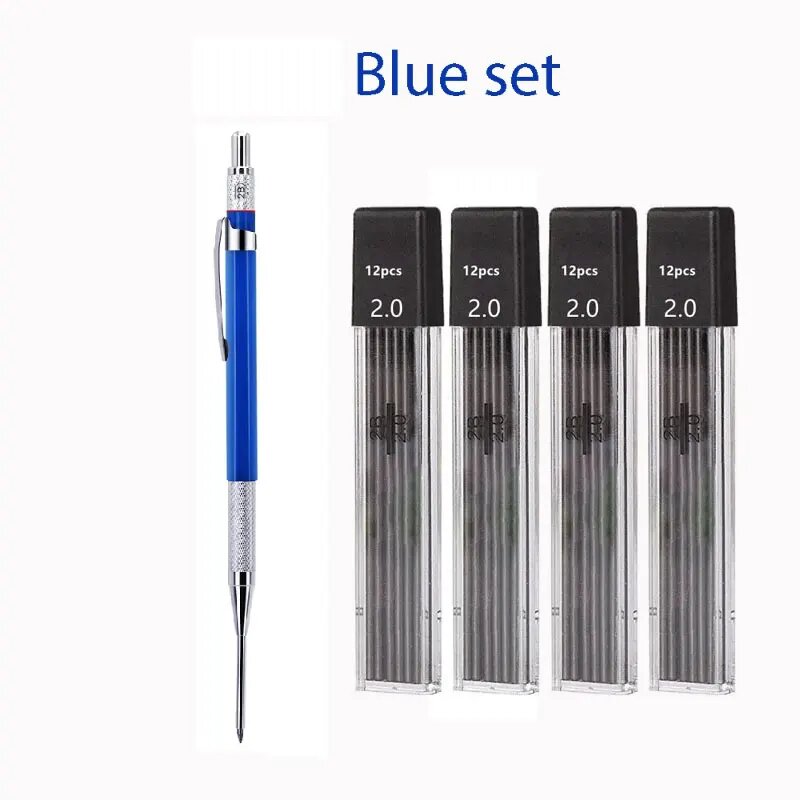 Механический карандаш Kissbuty 2,0 мм 2B Синий, 5pcs blue set A