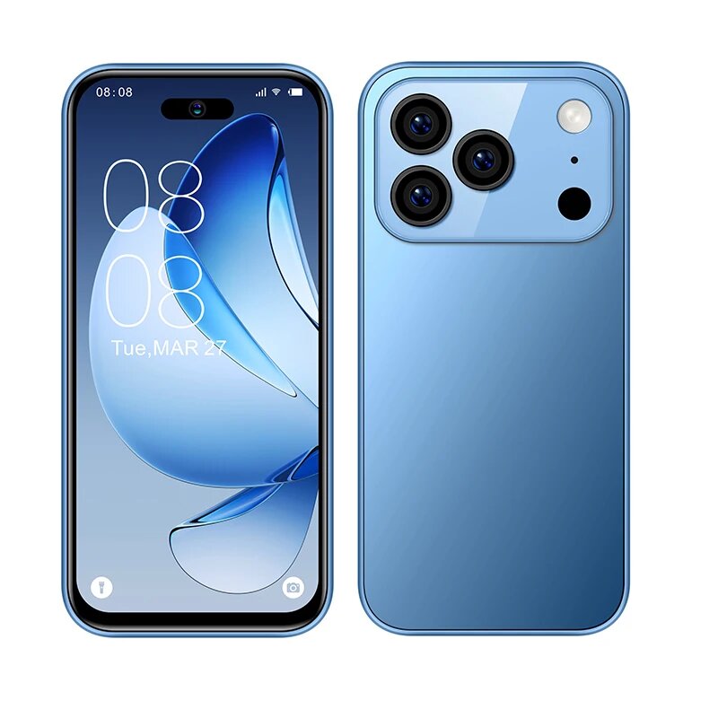 Смартфон I17 Pro Max 3G Mini, 1 ГБ ОЗУ, 16 ГБ ПЗУ, 3.79-дюймовый Дисплей, Синий, Голубой, Blue