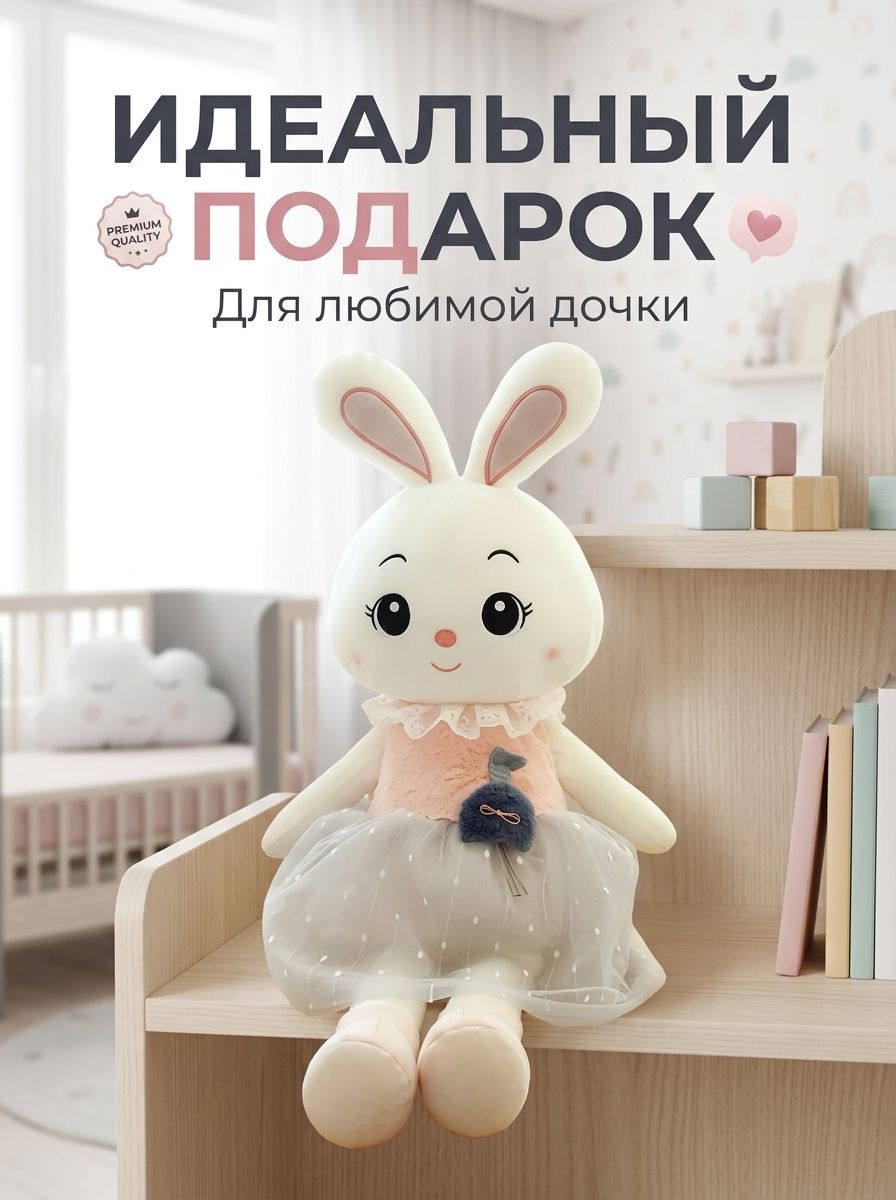 Мягкая плюшевая игрушка кролик в тюлевой юбке, премиальное качество, идеальный подарок для девочки на день рождения, детская мягкая игрушка для сна