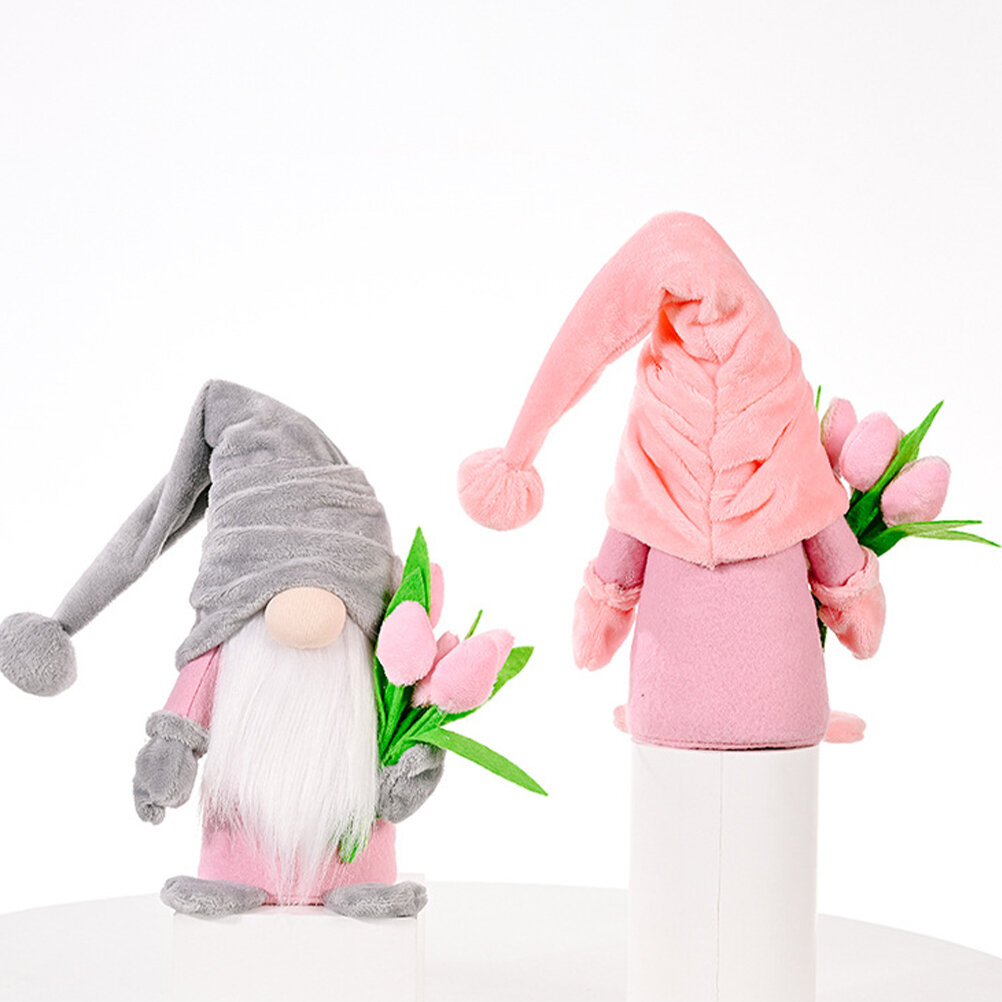 Прелестный Гном Игрушка Для Домашнего Украшения Розовый 37X8CM