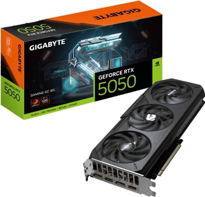 Видеокарта GIGABYTE GeForce RTX 5050 GAMING OC 8GB GDDR6 GV-N5050GAMING OC-8GD, 8 ГБ