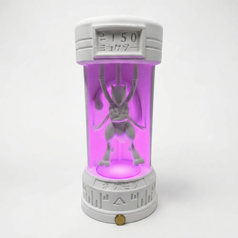 Ночник Mewtwo, светодиодная настольная лампа с изменяющимся цветом RGB, перезаряжаемый USB Type-C, коллекционный подарок для декора спальни для поклонников Pokemon_ фиолетовый