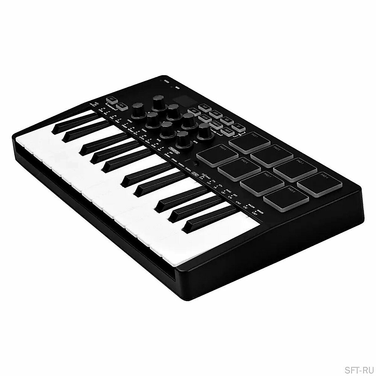 Мини MIDI-контроллер портативный USB, 25 клавиш с чувствительностью к скорости, 8 RGB-подсветок клавиш