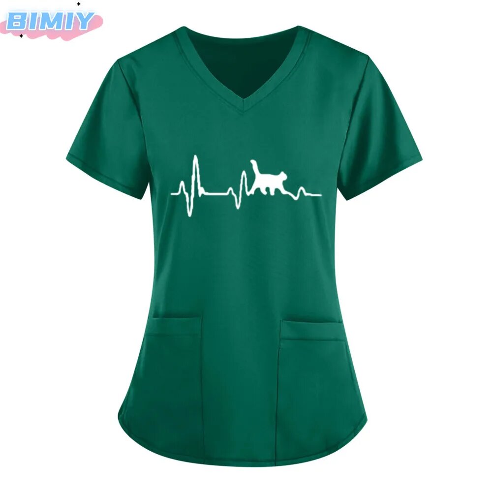 Медицинские топы из микрофибры Letter Love Heart XXXL, HS2024XQ1820
