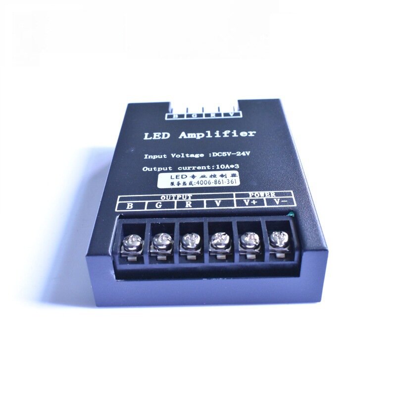 30A RGB Модуль Усилителя Сигнала для Светодиодной Ленты, 5V-24V, Многоцветная Подсветка