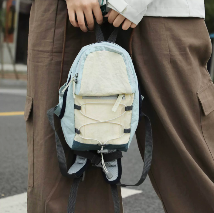 Легкий рюкзак для путешествий ins mini casual bag на шнурке-Облачный синий