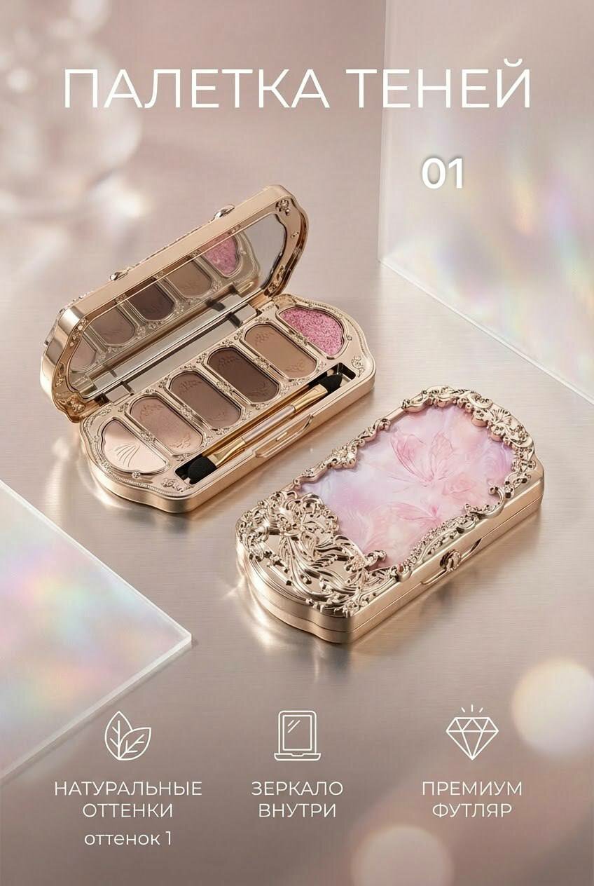 Палетка теней для глаз в подарочном футляре, тон 1