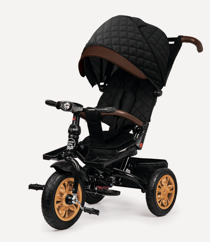 Изображение товара Велосипед трехколесный детский с ручкой, со светом и мелодиями, Safari, черный