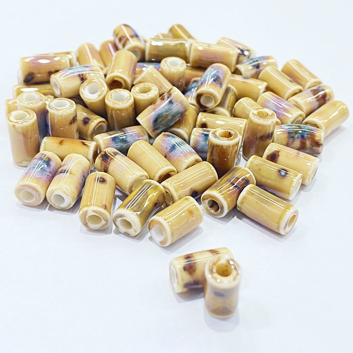 Керамические бусины-разделители 10*5 мм Бежевый, 15pcs, huanglasibandian