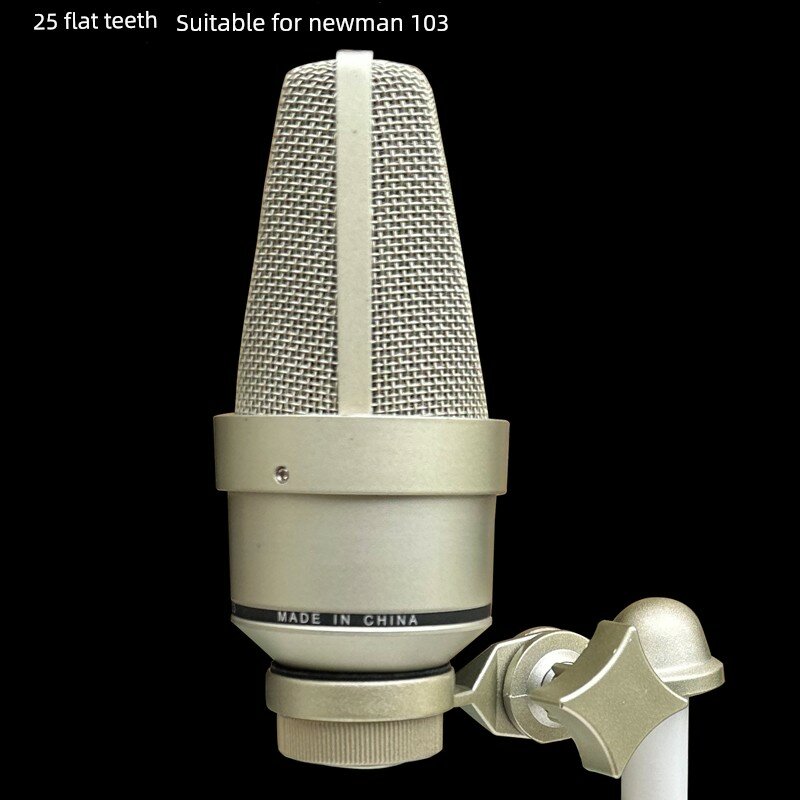 Золотисто-розовый зажим с плоскими зубьями 25 мм для микрофона Neumann 103 и Sennheiser MK4 с подпружиненным креплением