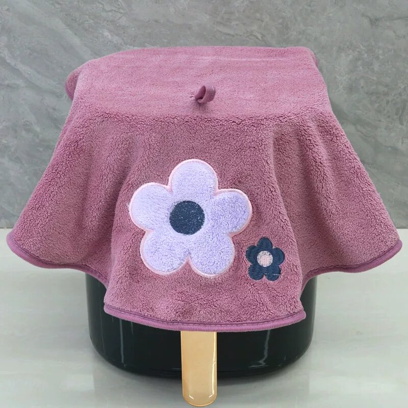 Кухонное покрывало из кораллового флиса с вышитым цветком, 50x50см, фисташковое полотенце для воздуха фриера