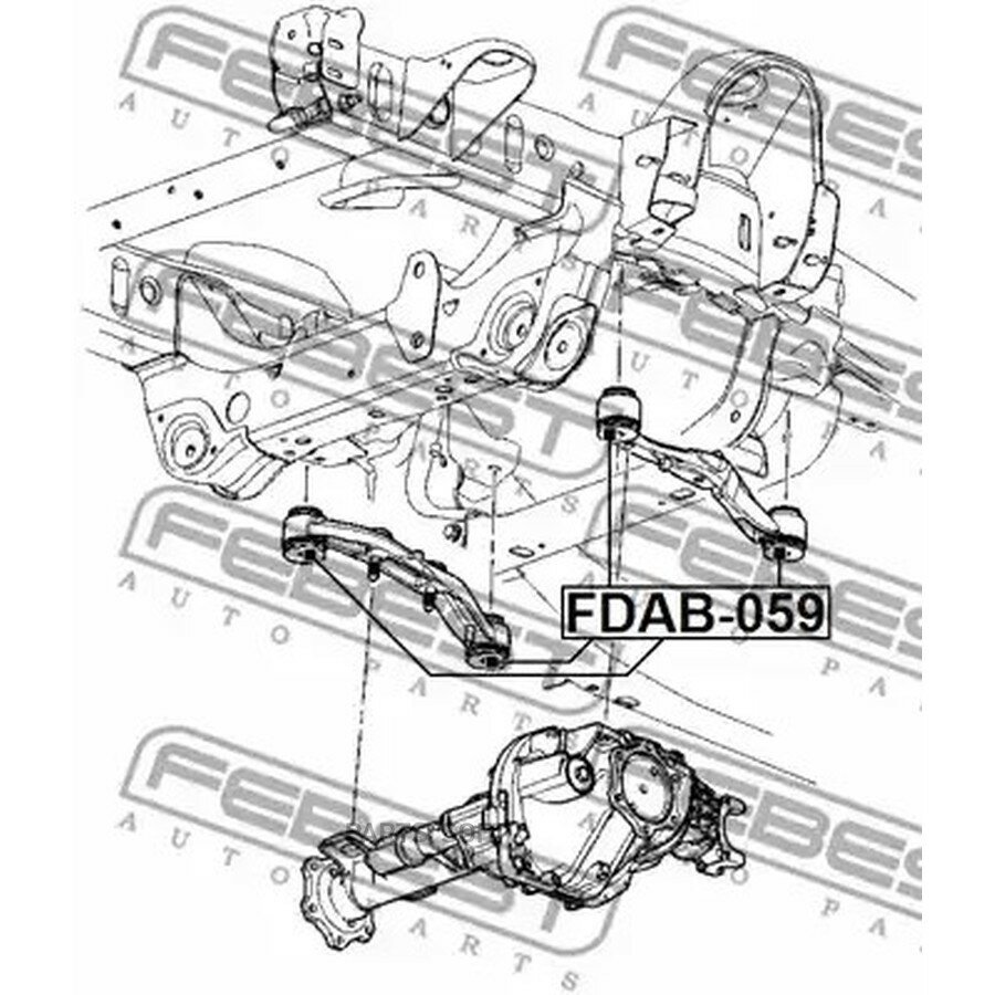 FEBEST FDAB059 FDAB-059 Сайлентблок опоры дифференциала CHEVROLET TAHOE 92