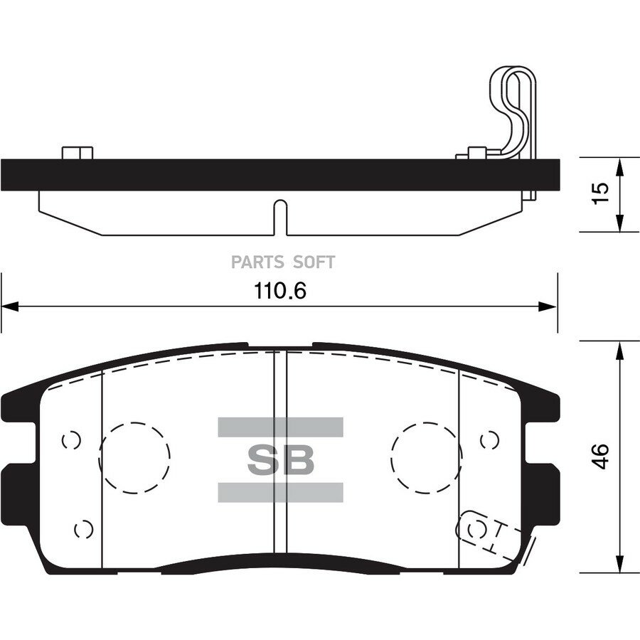 SANGSIN BRAKE SP1205 Колодки тормозные CHEVROLET CAPTIVA/OPEL ANTARA 2.4/3.2 06- задние SP1205