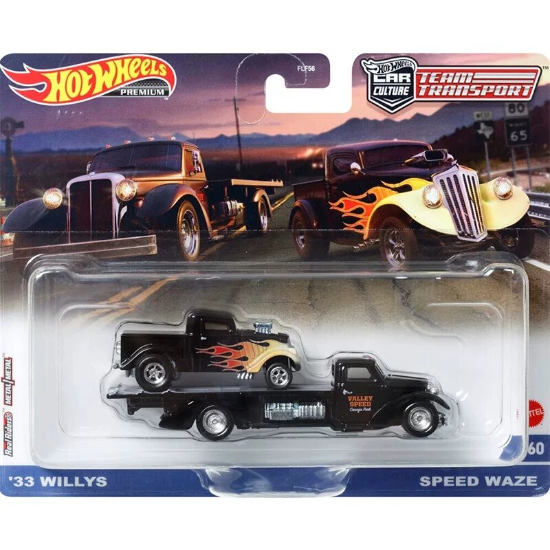 Hot Wheels 60 Willys Транспортный Грузовик Игрушечная Модель Автомобиля, Металлическая, 1:64, Винтажный Гоночный Набор