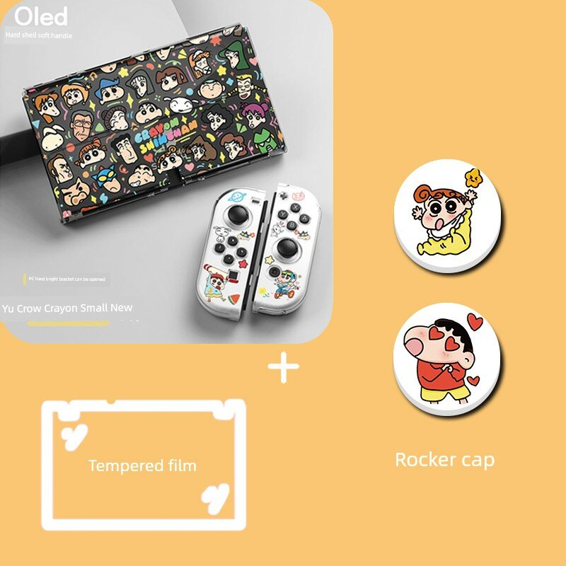 Чехол с Дораэмон для OLED Nintendo Switch, полный комплект с закаленным стеклом