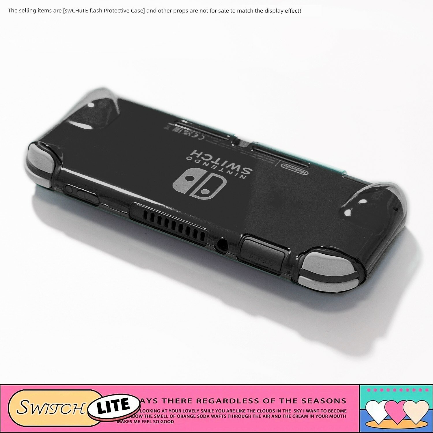 Черный прозрачный жесткий чехол для Nintendo Switch Lite