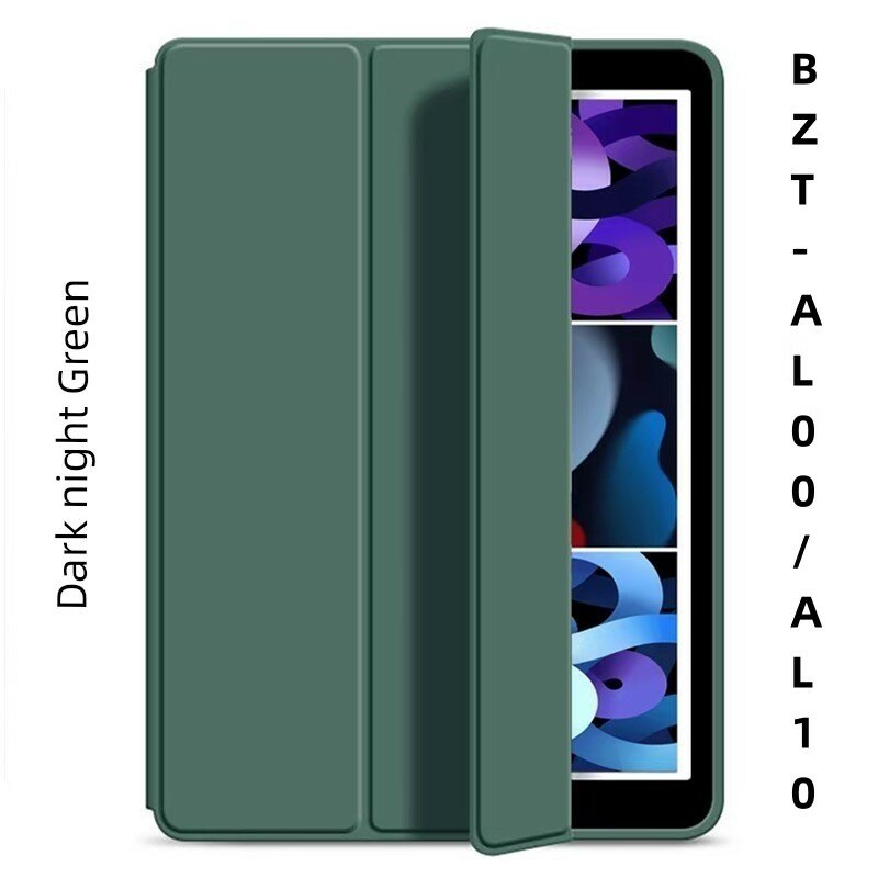 Защитный чехол для Huawei BZT-AL00/AL10 10.1 дюйма в темно-зеленом цвете с закаленным стеклом