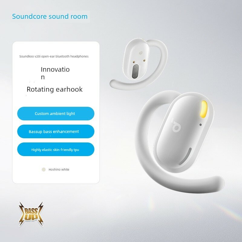 Открытые наушники Bluetooth беспроводные для бега и спорта с поворотными ушными дужками, направленный звук,
