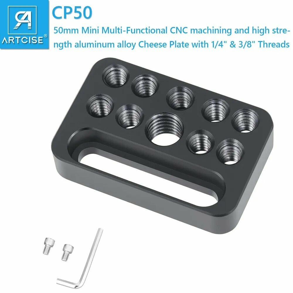 Миниатюрная многофункциональная сырная панель CP50 с резьбой 1 / 4 дюйма и 3 / 8 дюйма, пористая панель быстрой сборки, облачная платформа для штатива