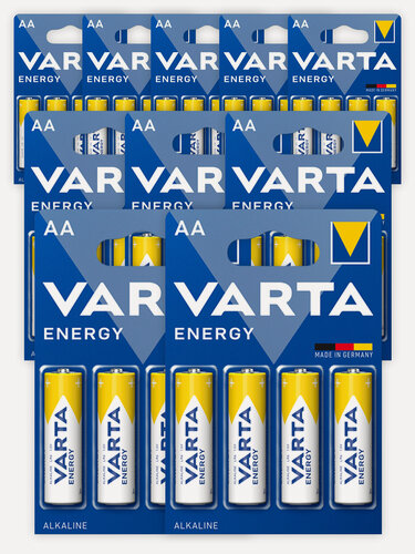 Изображение товара Батарейки щелочные AA VARTA ENERGY LR06 пальчиковые 10 блистеров 40 штук