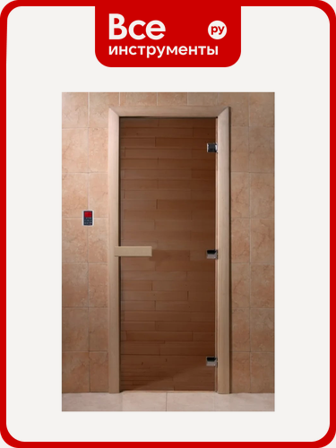 Изображение товара Дверь для бани DoorWood теплый день, 1900x700 мм по коробке, правая, петли справа УТ-00011880