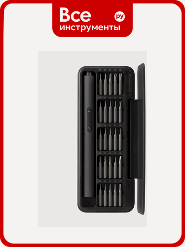 Изображение товара Аккумуляторная отвертка HOTO Electric Screwdriver Set с набором бит, 5В QWLSD010 HTE0010GL, алюминиевый,