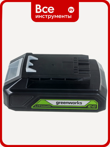 Изображение товара Аккумулятор G24B2 2Ач Greenworks для моделей g-24, Li‑Ion слайдер с индикатором заряда, для системы