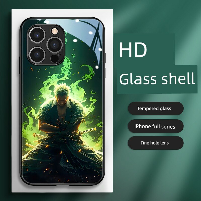 Чехол из стекла с аниме-темой Один Пират для iPhone 16 Plus, древний стиль, премиальная защита, совместимость с