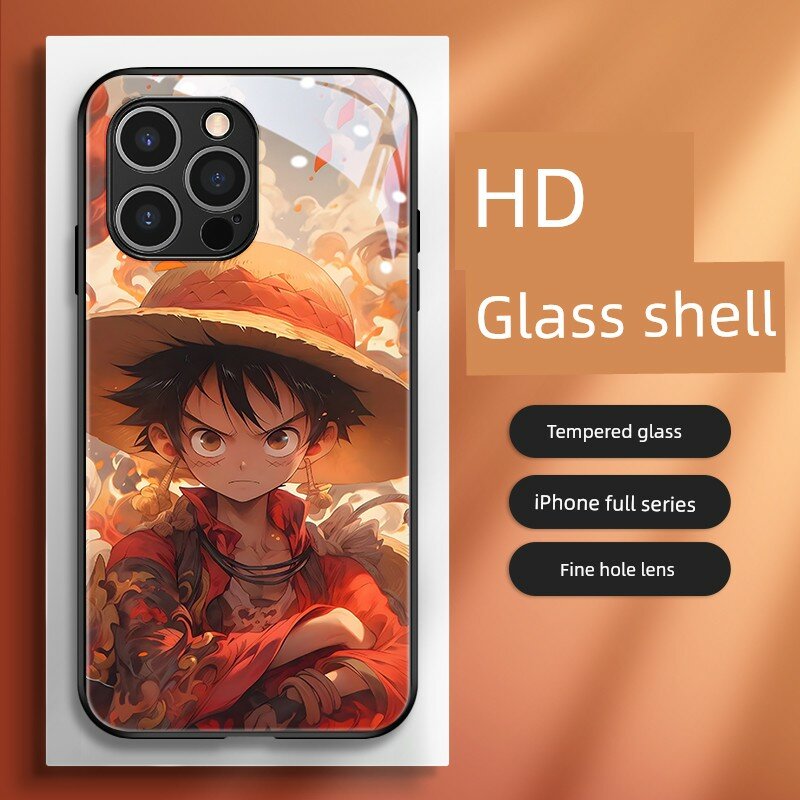 Чехол из стекла с аниме-темой Один Пират для iPhone 16 Plus, древний стиль, премиальная защита, совместимость с