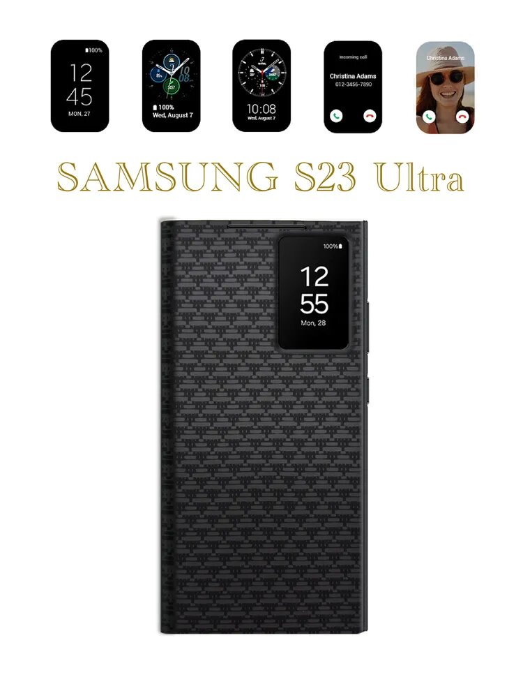 Samsung Чехол чехол-кошелек Smart View для Samsung Galaxy S23 Ultra