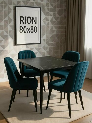 Изображение товара Керамический стол SIGNAL RION 80 *надежное крепление столешницы* черный/черный