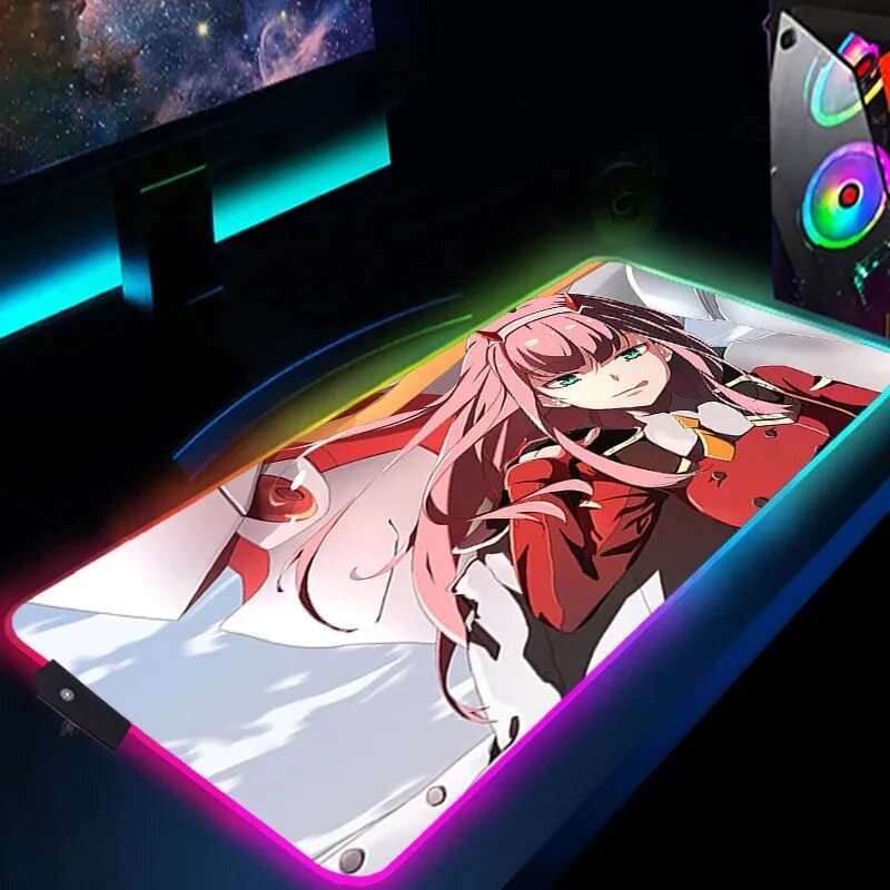 Zero Two Коврик для мышки, XXL, бежевый, темно-бордовый