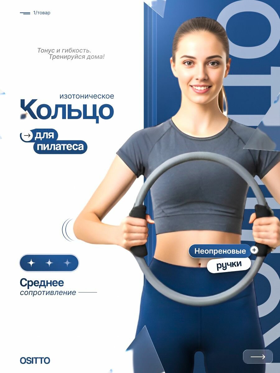 Изотоническое кольцо для йоги и пилатеса 36см. OSITTO