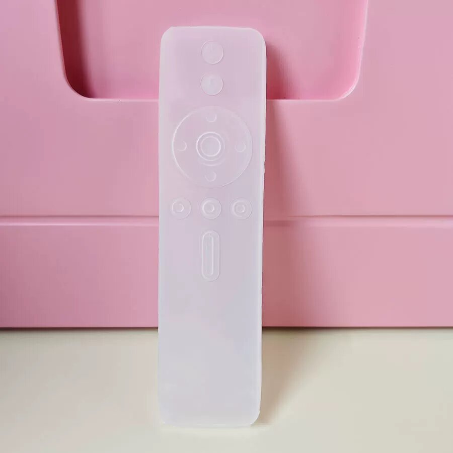 Защитный чехол для пульта Xiaomi TV Box 2/3 с центральной двойной кнопкой, прозрачный белый