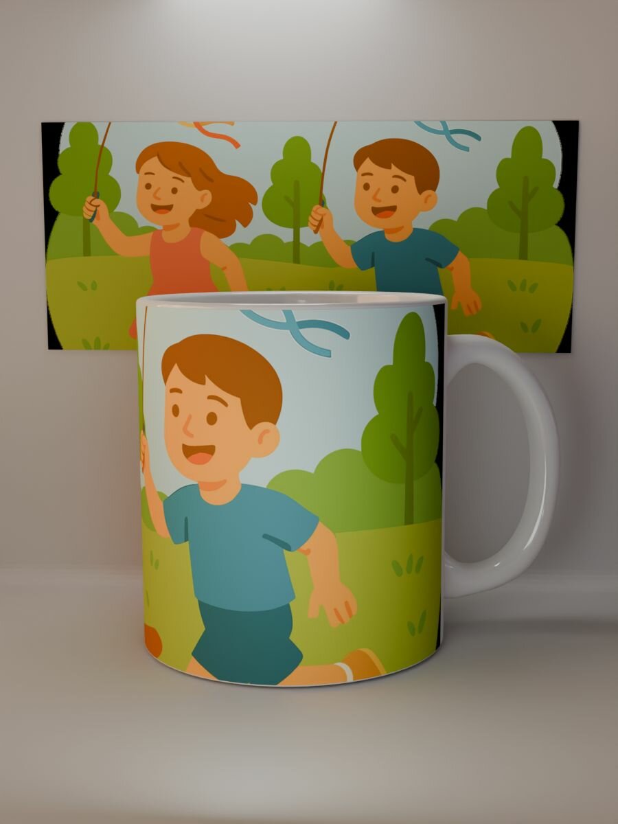 Кружка с детским рисунком "Счастливое детство"