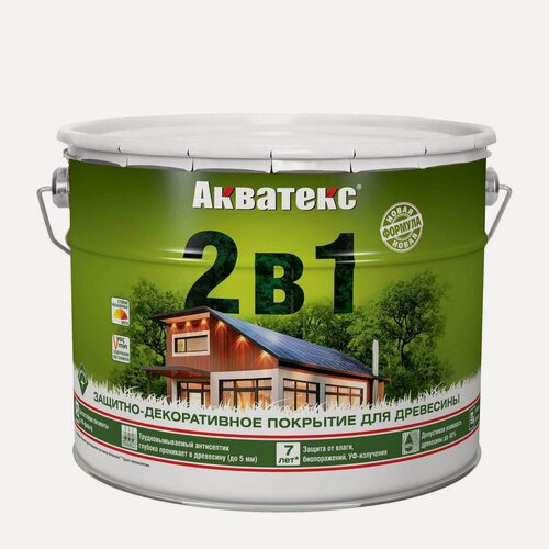 Изображение товара Защитно-декоративное покрытие акватекс 2в1 (рябина / 9л.)