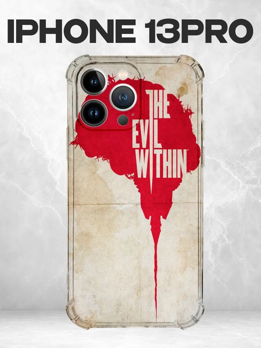 Чехол на iPhone 13 Pro the evil within арт красный