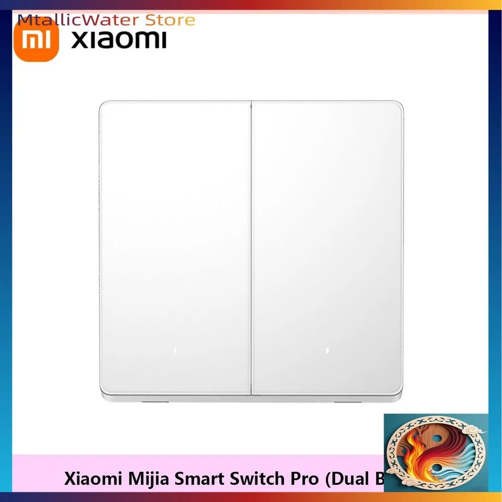 Умный выключатель Xiaomi Mijia Smart Switch PRO BLE Mesh single zero fire(две клавиши) XMQBKG05LM(Mihome APP)