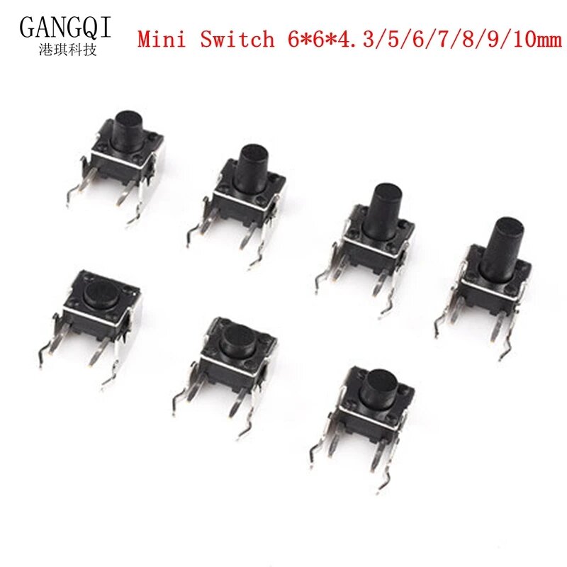 Мини-переключатель 20 шт, 6x6x4.3MM, Цвет: 6