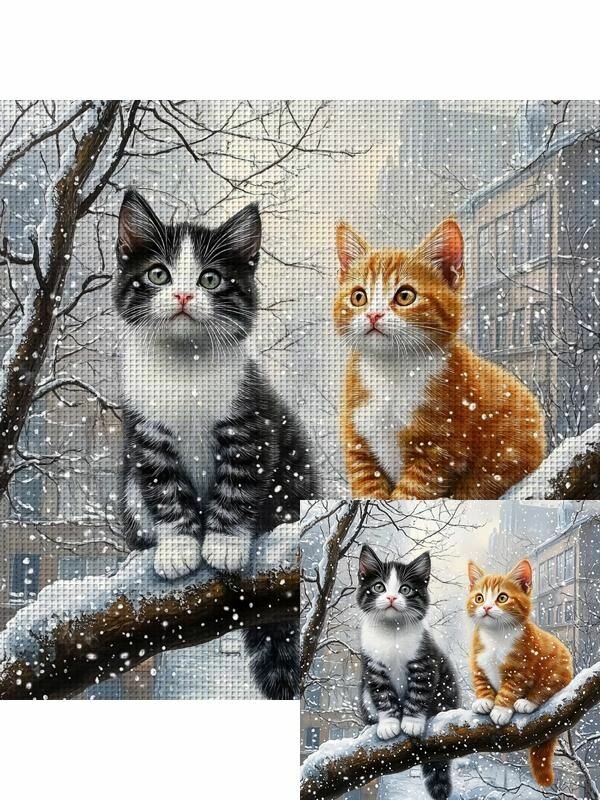 Вышивка крестом наборы,40x40CM,11CT Набор для вышивания, Холст имеет нанесенный на него узор.