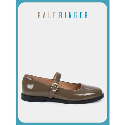 фото Балетки ralf ringer лаковая кожа, размер 38, хаки