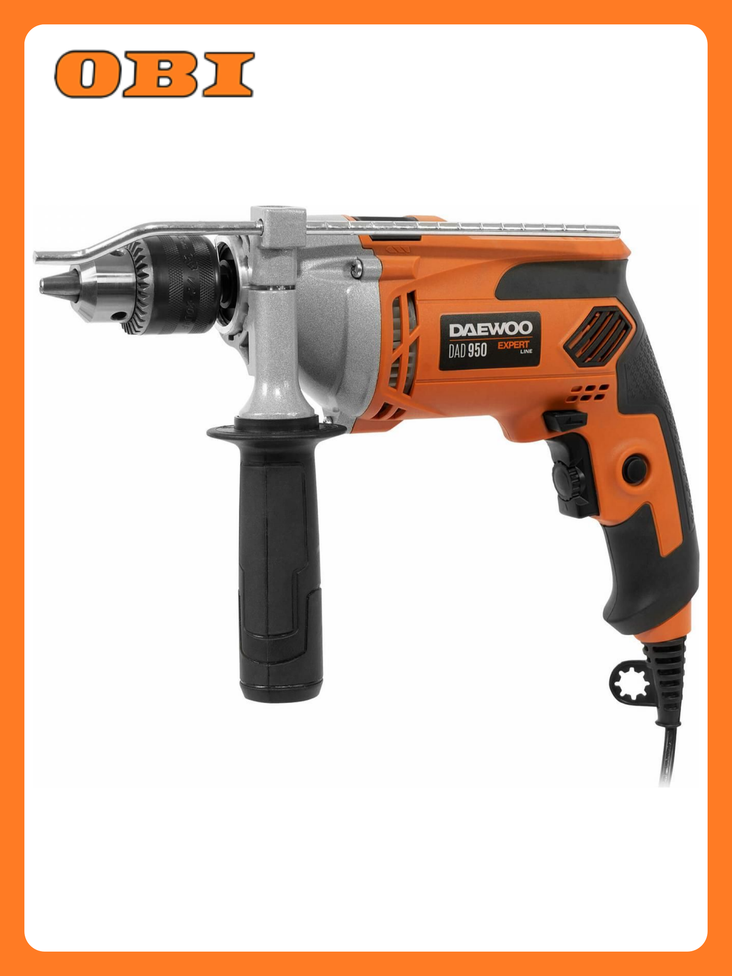 Дрель ударная Daewoo Power Products DAD 950 с кейсом ключевой патрон