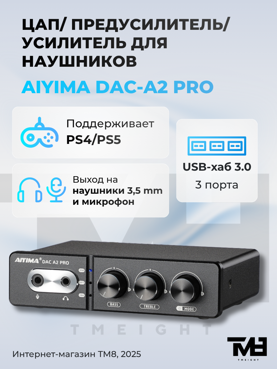 ЦАП-предусилитель AIYIMA DAC-A2 Pro для наушников