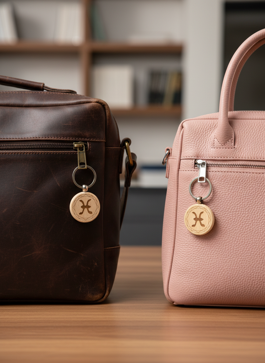 Брелок-талисман для Рыб из натурального бука, 4 см, для удачи и интуиции — фото 1