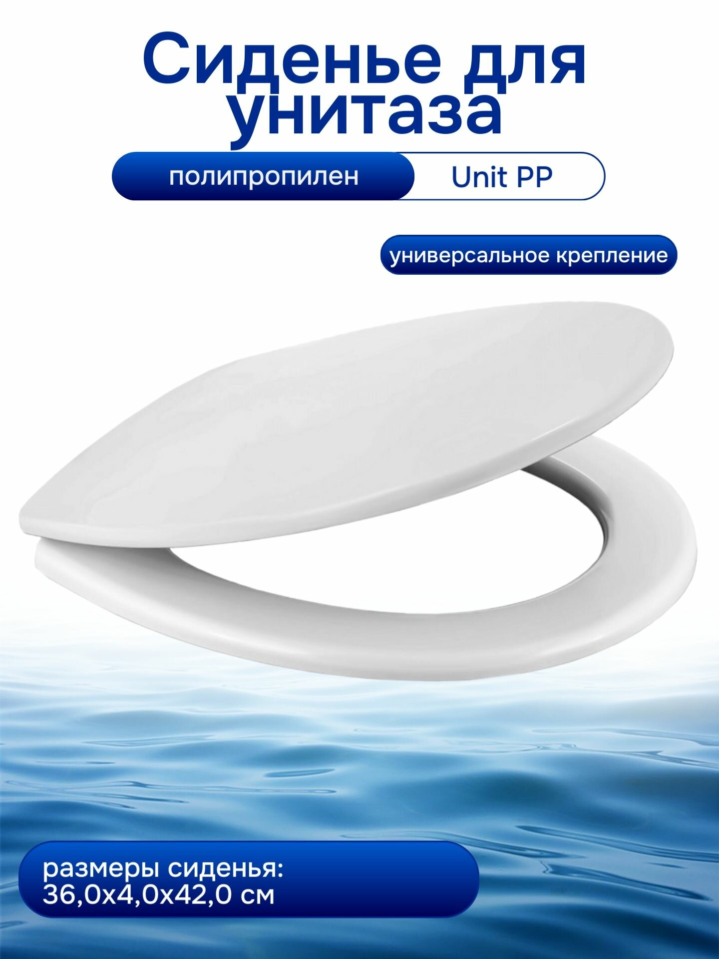 Сиденье для унитаза BERGES WASSERHAUS Unit PP полипропилен белое 36х42 см