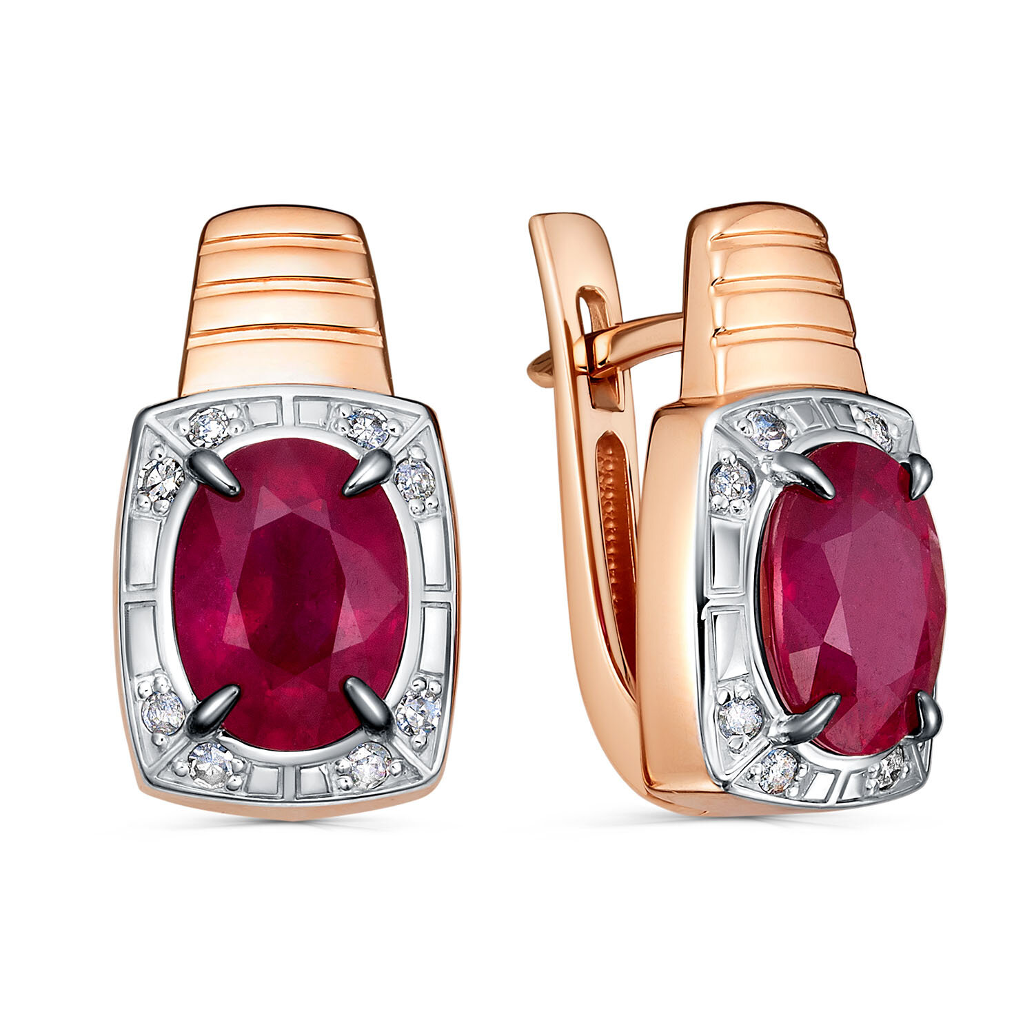 Серьги JEWELIN, красное золото, 585 проба, бриллиант