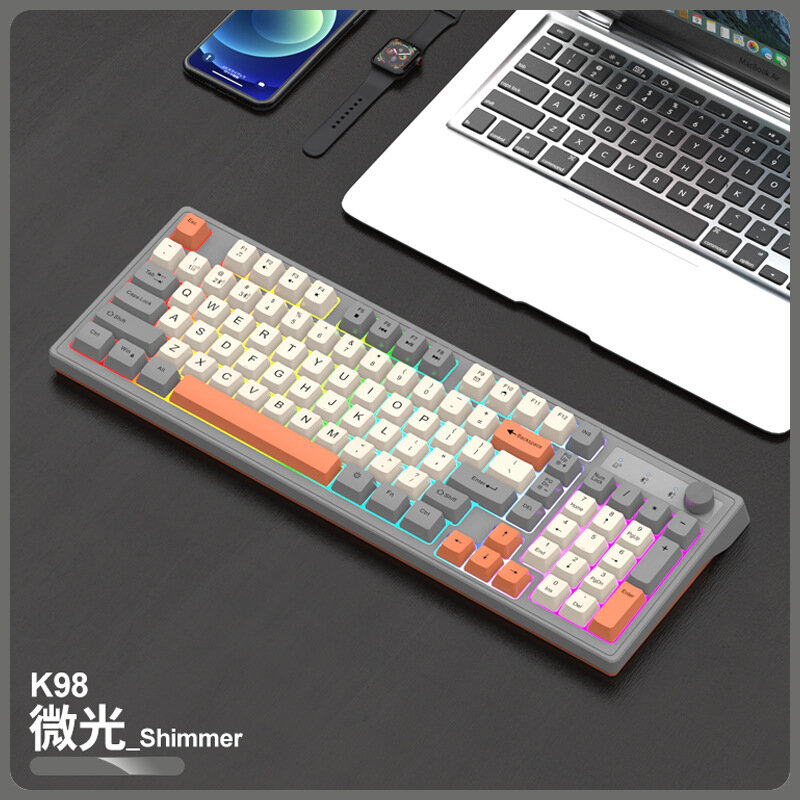 Viper K98 Беспроводная bluetooth двухрежимная механическая клавиатура ручной моды перелистыть