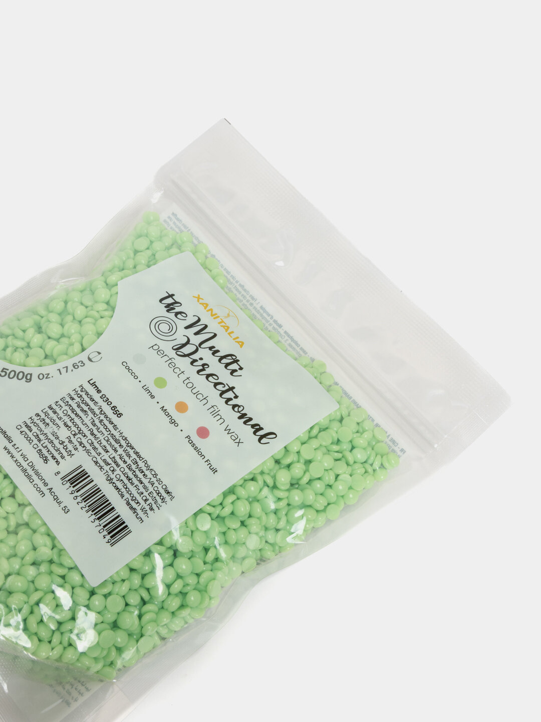 Воск для депиляции Xanitalia, гипоаллергенный, в гранулах, лайм, универсальный, 500 г