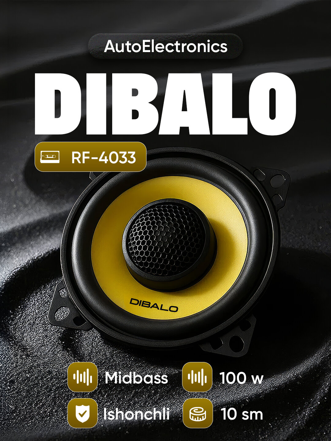 Автомобильные колонки DIBALO RF-4033, 2 шт, 100 Вт, DAMAS SPARK MATIZ NEXIA1 NEXIA2